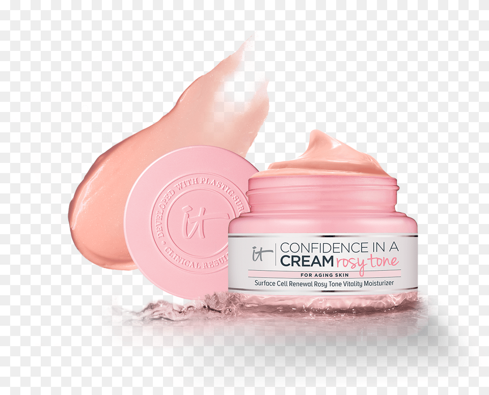 Confidence In A Cream Rosy Tone It Cosmetics Confidence In A Cream Rosy Tone Moisturizer, Person, Face, Head, Bottle Free Png