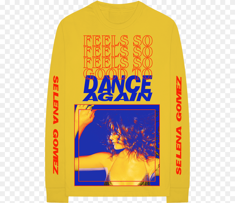 Confidence Yellow Long Sleeve Digital Album Selena Gomez Dance Again Merch, Clothing, Long Sleeve, T-shirt, Adult Png Image