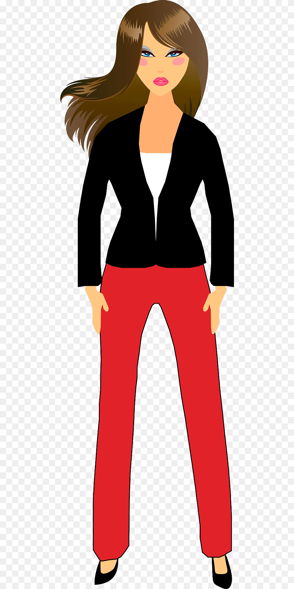 Confident Girl Clipart, Clothing, Sleeve, Pants, Long Sleeve Png Image