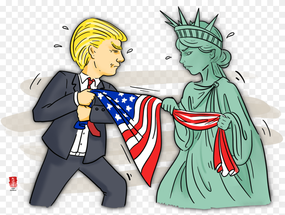 Conflict Clipart Tug War Cartoon The Statue Of Liberty, Book, Comics, Publication, Baby Free Png