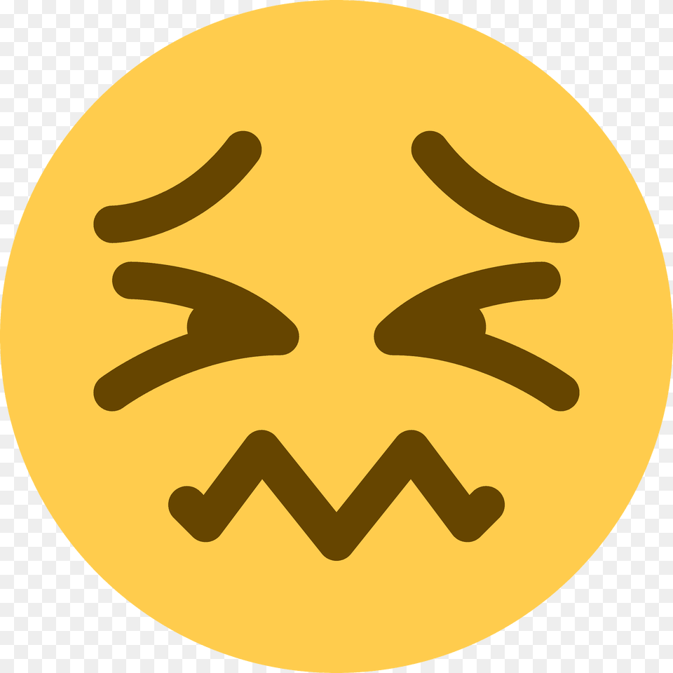 Confounded Face Emoji Clipart, Symbol, Sign, Logo, Disk Png
