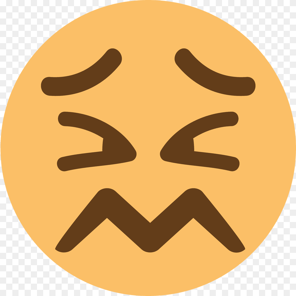 Confounded Face Emoji Clipart, Symbol, Logo, Sign, Disk Png Image