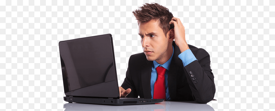 Confused Business Guy, Accessories, Pc, Laptop, Tie Free Transparent Png
