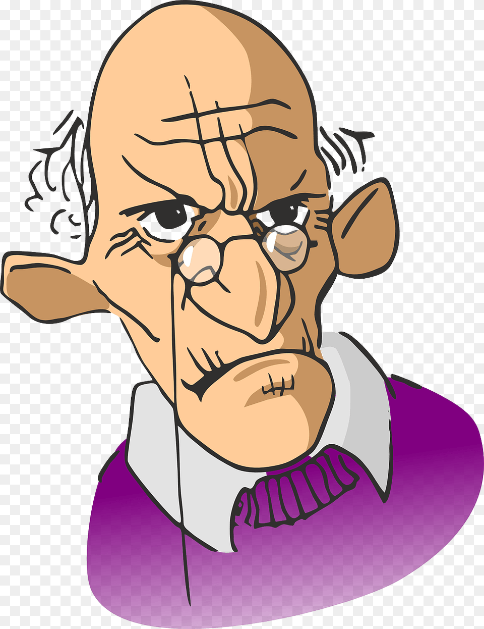 Confused Clipart Man Ugly Old Man Cartoon, Baby, Person, Head, Face Free Png Download