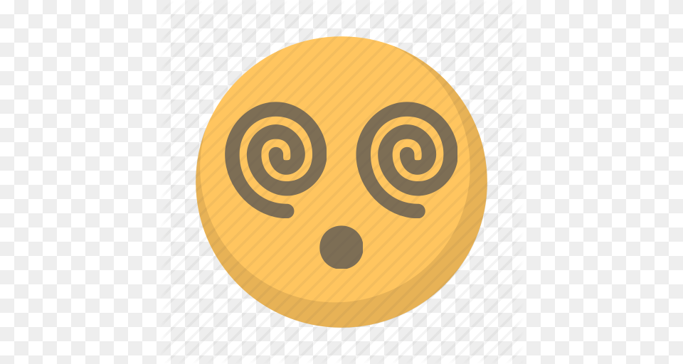 Confused Dazed Drunk Emoji Face Hypnotized Icon, Disk, Food, Sweets, Sphere Free Png
