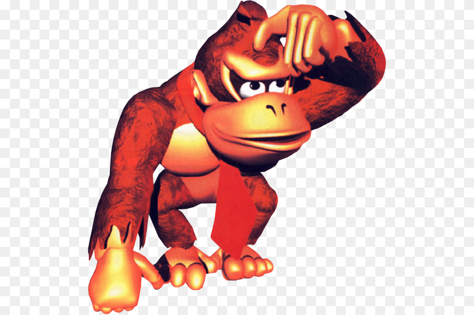 Confused Donkey Kong, Baby, Person, Cartoon Png Image