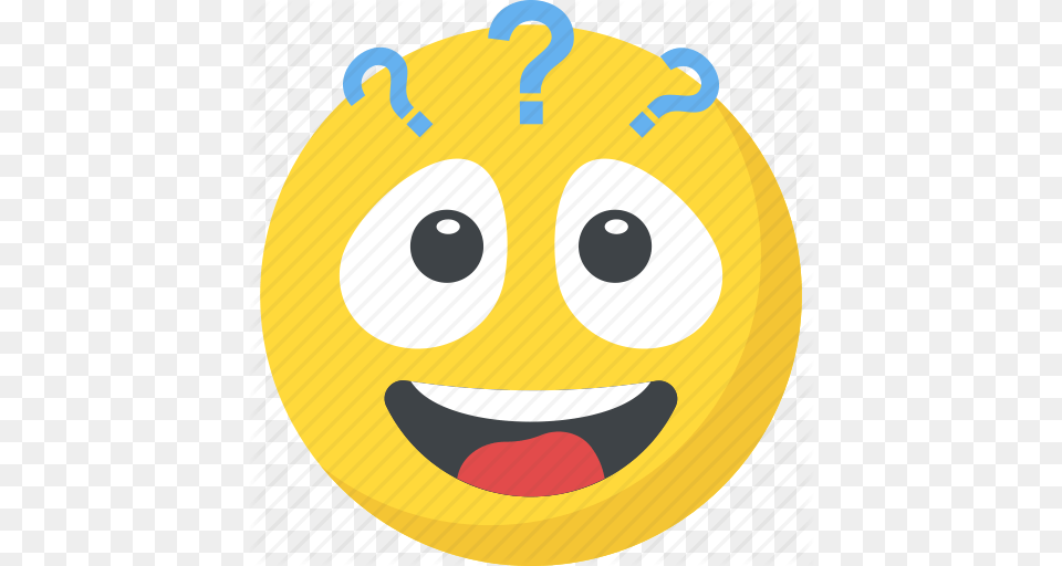 Confused Emoji Pondering Question Marks Smiley Icon, Disk Free Png