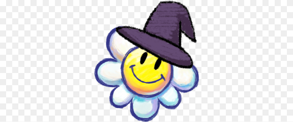 Confused Emoji Yoshi Island Flower Hd Download Island Smiley Flower, Clothing, Hat Png Image