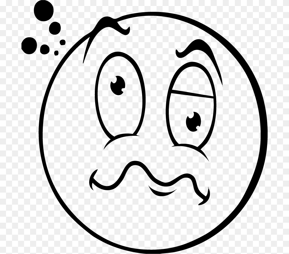 Confused Face Black And White Clipart, Stencil, Head, Person, Ammunition Free Transparent Png