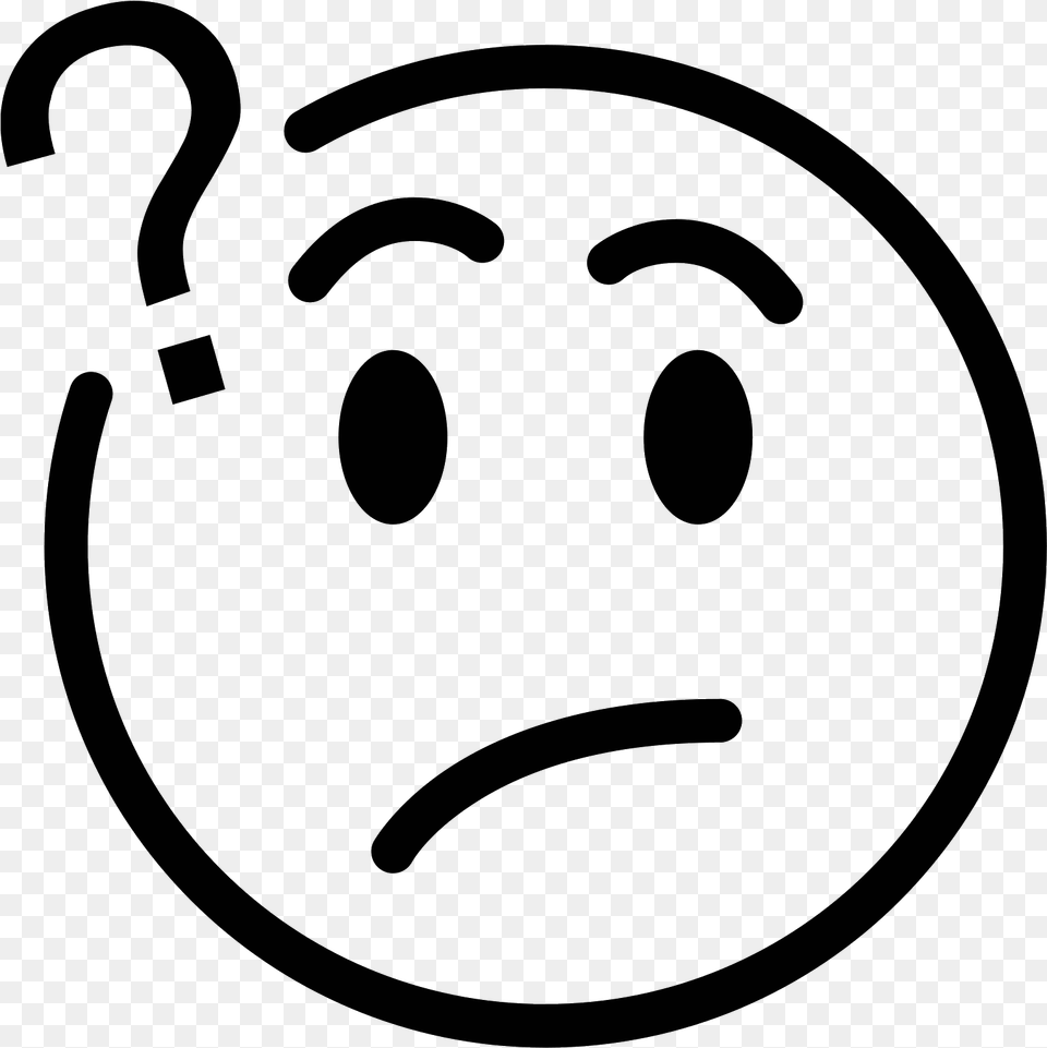 Confused Face Clipart Black And White, Gray Free Transparent Png