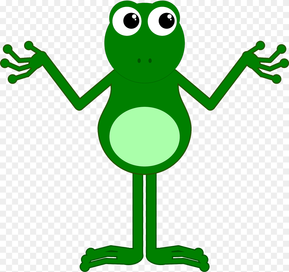 Confused Frog Clipart, Green, Amphibian, Animal, Wildlife Free Png
