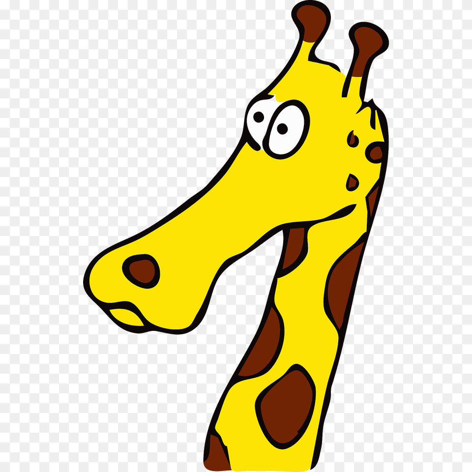 Confused Giraffe Face Clipart, Fruit, Banana, Produce, Plant Free Png