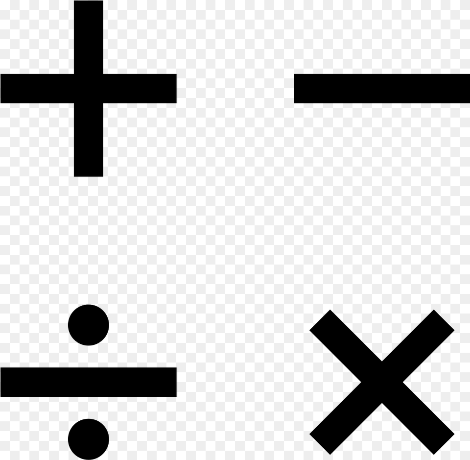 Confused Math Addition Subtraction Multiplication And Division Symbols, Gray Png