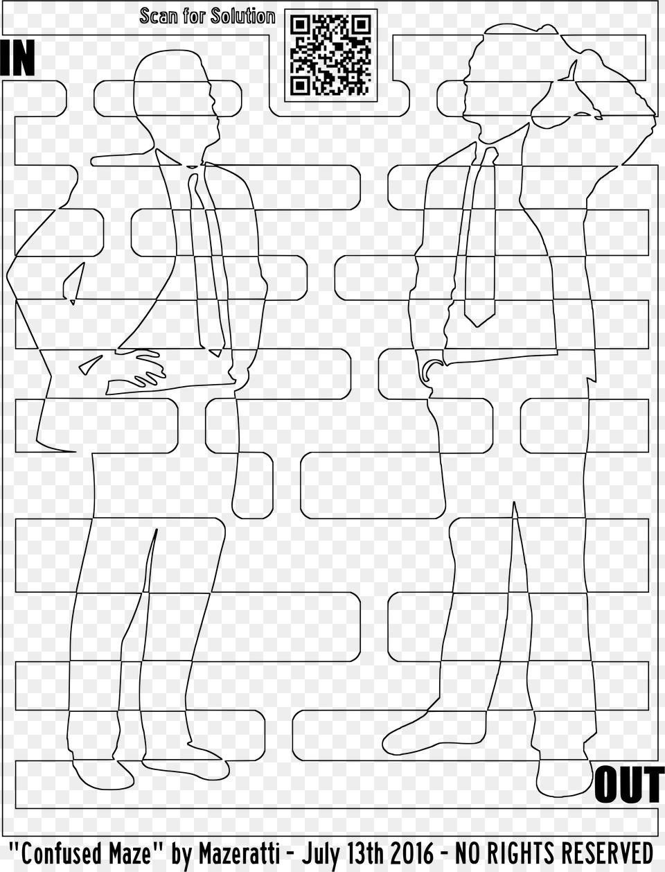 Confused Maze Coloring For Grown Ups Clip Arts Line Art, Gray Png
