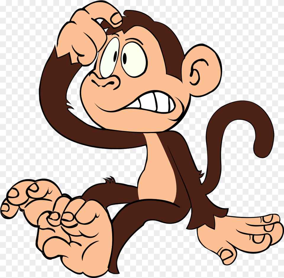 Confused Monkey Clipart, Cartoon, Baby, Person, Face Png Image