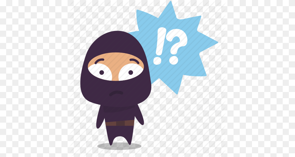 Confused Ninja Question Mark Icon, Baby, Person, Symbol, Text Free Transparent Png