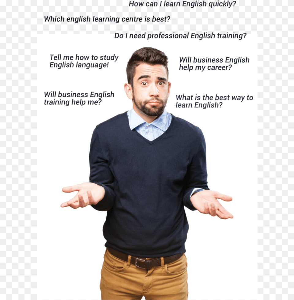 Confused On Learning English Dont Believe In Santa, Male, Man, Shirt, Long Sleeve Free Png Download