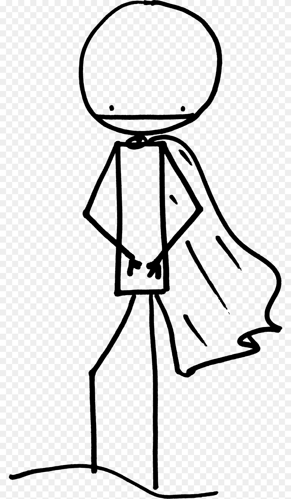 Confused Stick Figure Stick Figure With Cape, Clothing, Coat, Fashion, Person Free Transparent Png