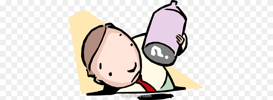 Confusionman Inspecting Bottle Royalty Vector Clip Art, Baby, Person, Face, Head Free Png