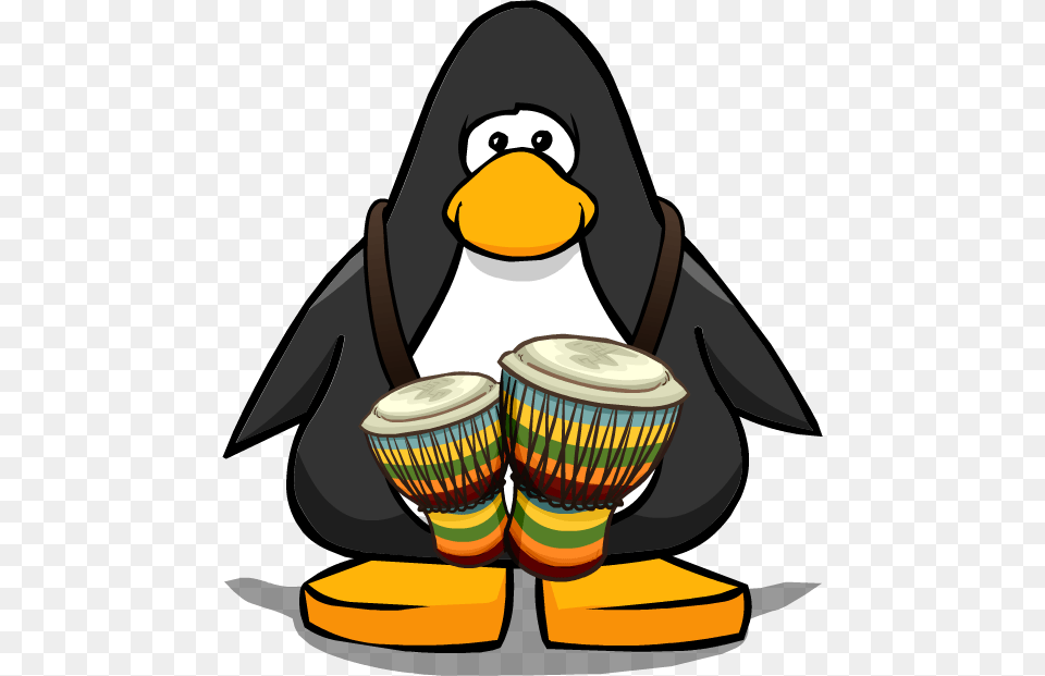 Conga Drums Pc Penguin With Hard Hat, Drum, Musical Instrument, Percussion, Animal Free Transparent Png