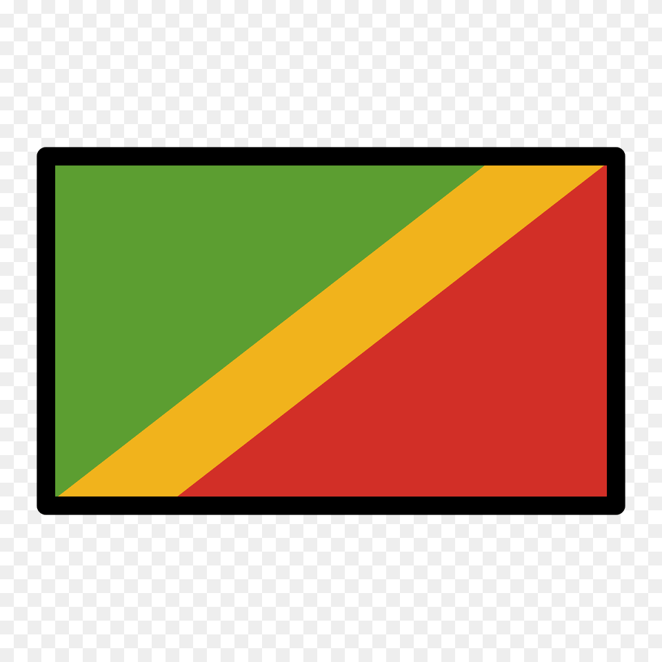 Congo Brazzaville Flag Emoji Clipart, Triangle, Blackboard Png Image