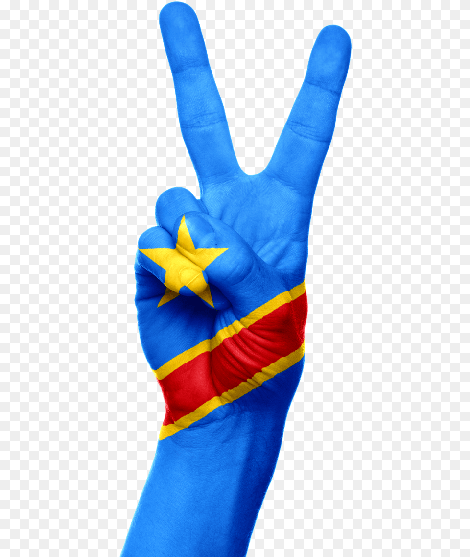 Congo Flag Hand Congo Flag On Hand, Body Part, Finger, Person, Clothing Free Png Download