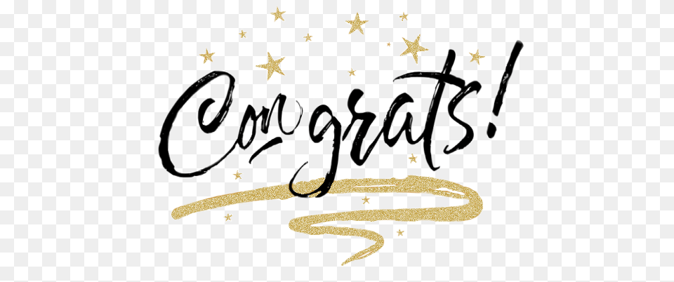 Congrats Congratulations Stars Sticker By Rachel2274 Congrats Gold, Handwriting, Text, Calligraphy Free Png