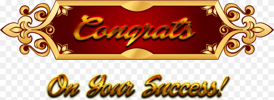 Congrats Gold Vector, Text Free Png