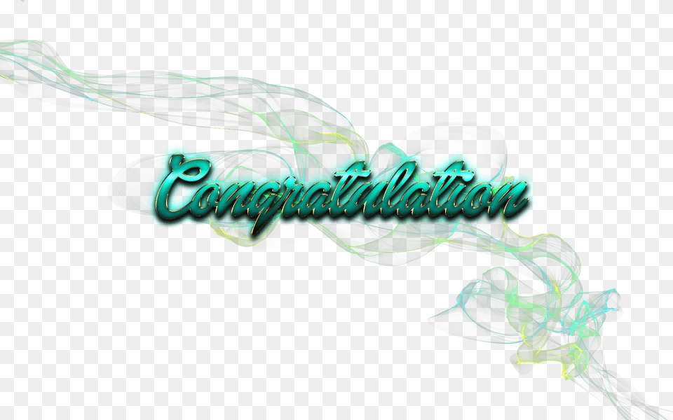 Congratulation Calligraphy, Green, Smoke, Plant Png Image