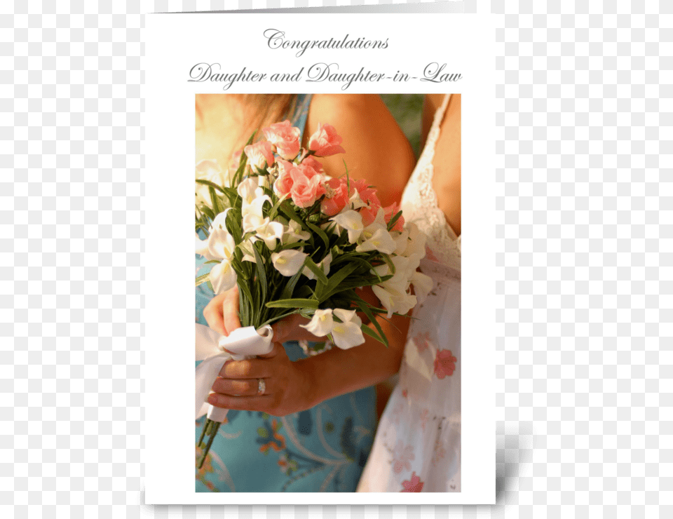 Congratulations Daughter Amp Daught In Law Greeting Card Bouquet, Flower Bouquet, Plant, Flower Arrangement, Flower Png