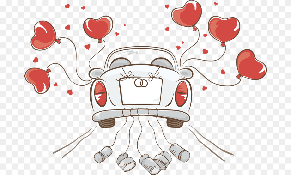 Congratulations Just Married Car Clipart, Art, Balloon, Painting, Drawing Free Png Download