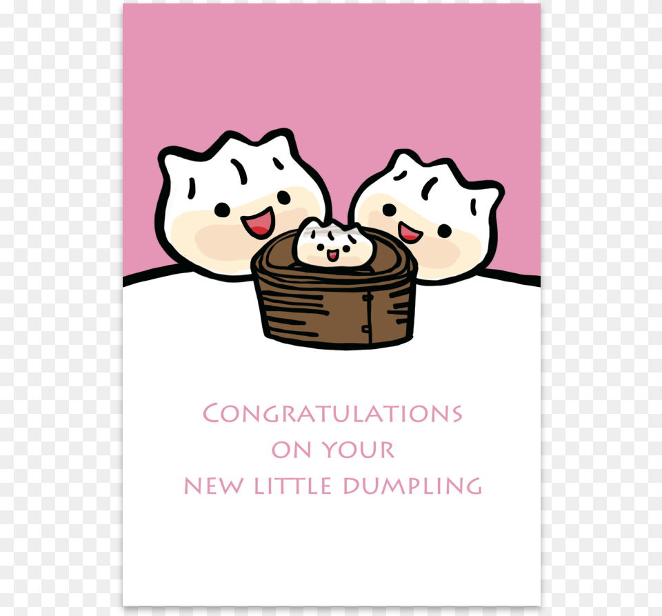 Congratulations On Your New Little Dumpling Card Greeting, Basket, Cream, Dessert, Food Free Transparent Png