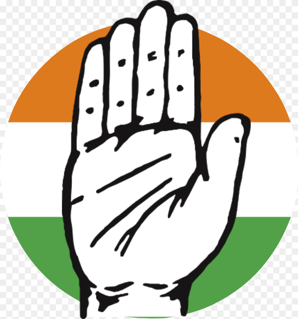 Congress Hd Logo On Indian Flag Colour Background Indian National Congress Outline, Body Part, Clothing, Glove, Hand Free Transparent Png