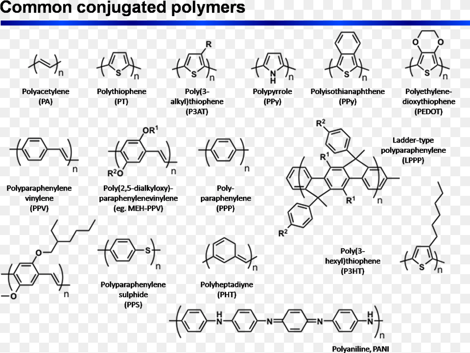 Conjugated Polymers, Text Free Png