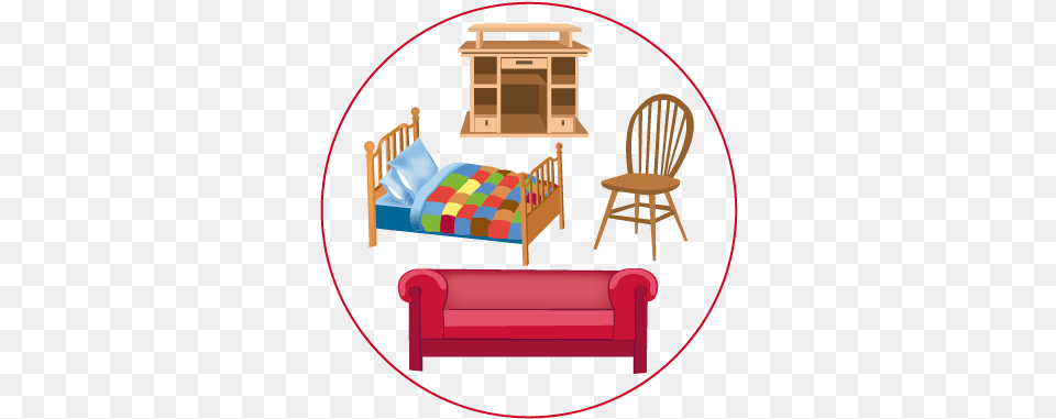 Conjunto Muebles Furniture Vector, Chair, Crib, Infant Bed, Couch Free Png
