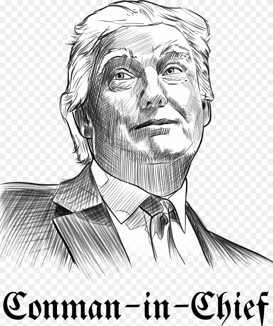 Conman In Chief Line Art Clipart, Adult, Person, Man, Male Free Png Download