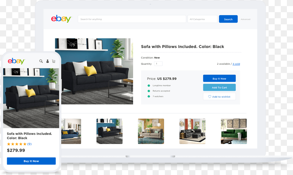 Connect Ebay With Your Online Store Bigcommerce Web, Architecture, Building, Couch, File Png Image