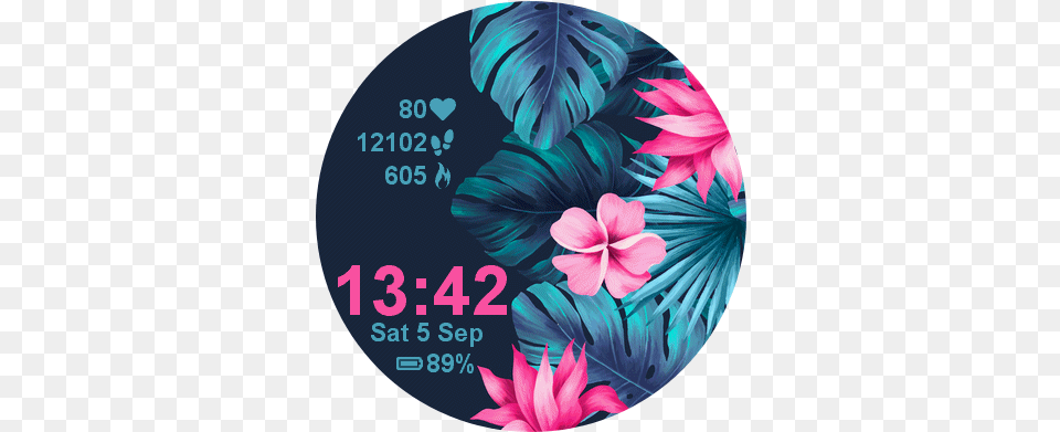 Connect Iq Store Watch Faces And Apps Garmin Garmin Floral Watch Face, Disk, Dvd Png Image