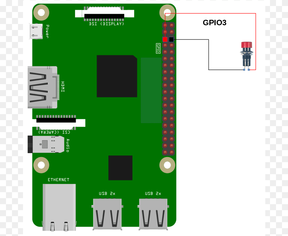 Connect Switch To Gpio3 Raspberry Pi Gps Interface, Electronics, Hardware, Computer Hardware, Printed Circuit Board Png Image