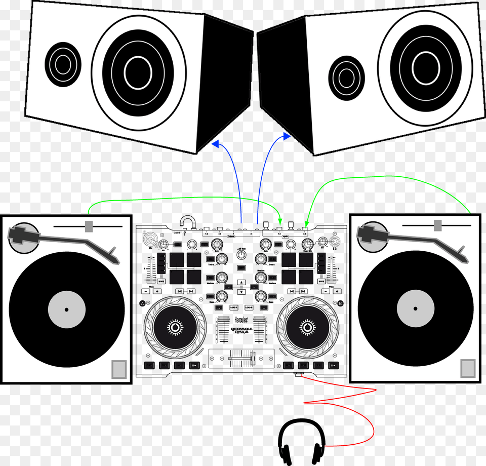 Connect Turntable To Mixer, Electronics, Camera, Speaker Free Png