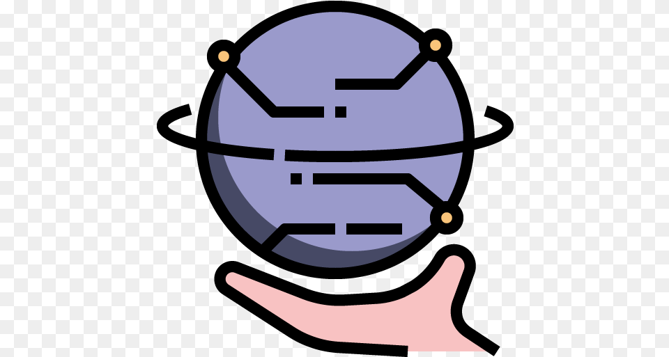 Connection Ar Virtual World Hand Icon Dot, Sphere, Astronomy, Outer Space Png Image