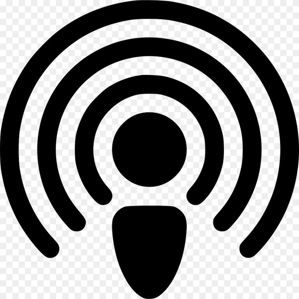 Connection Podcast Waves Antenna Podcast Icon White, Spiral Png