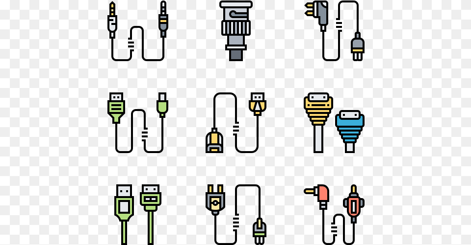 Connector Types Cables Icon, Light Png