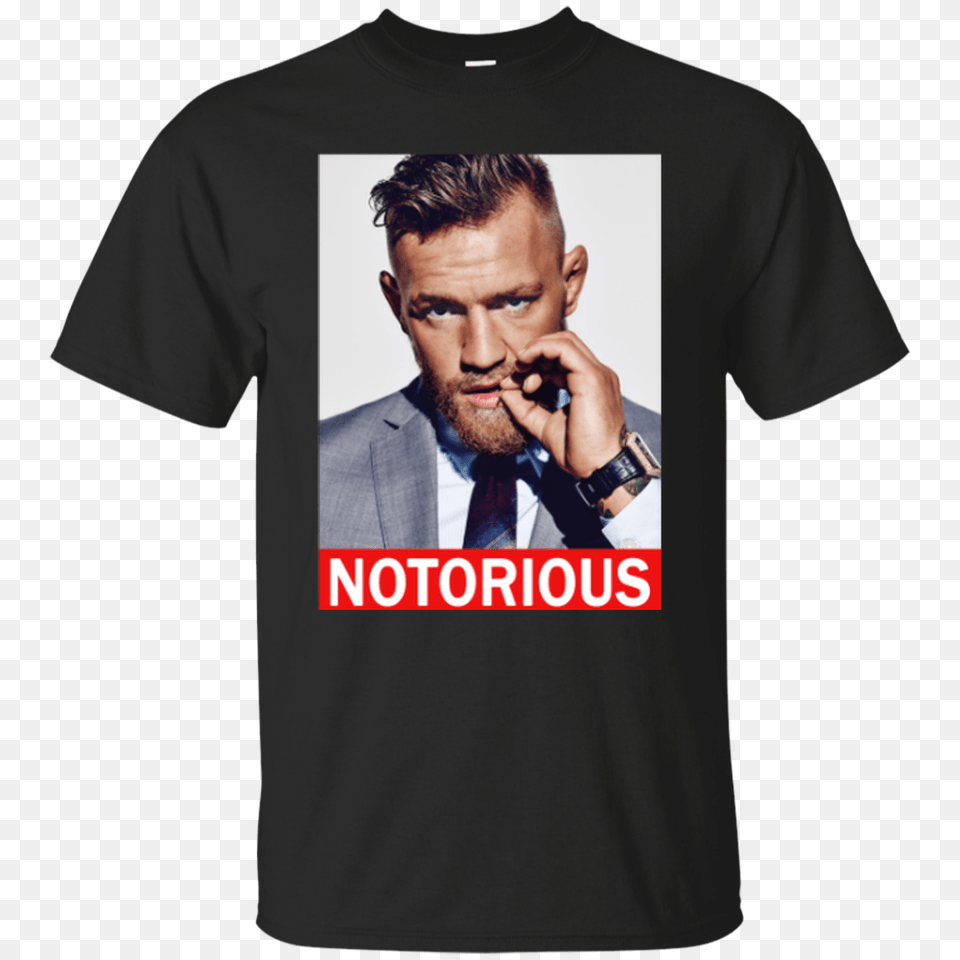 Conor Mcgregor Notorious Shirt Hoodie Tank, T-shirt, Clothing, Person, Man Png Image