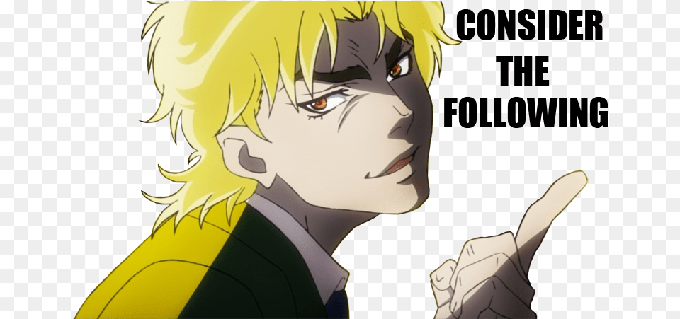 Consider The Following Jojo39s Bizarre Adventure Jojo Memes, Anime, Adult, Person, Female Free Transparent Png