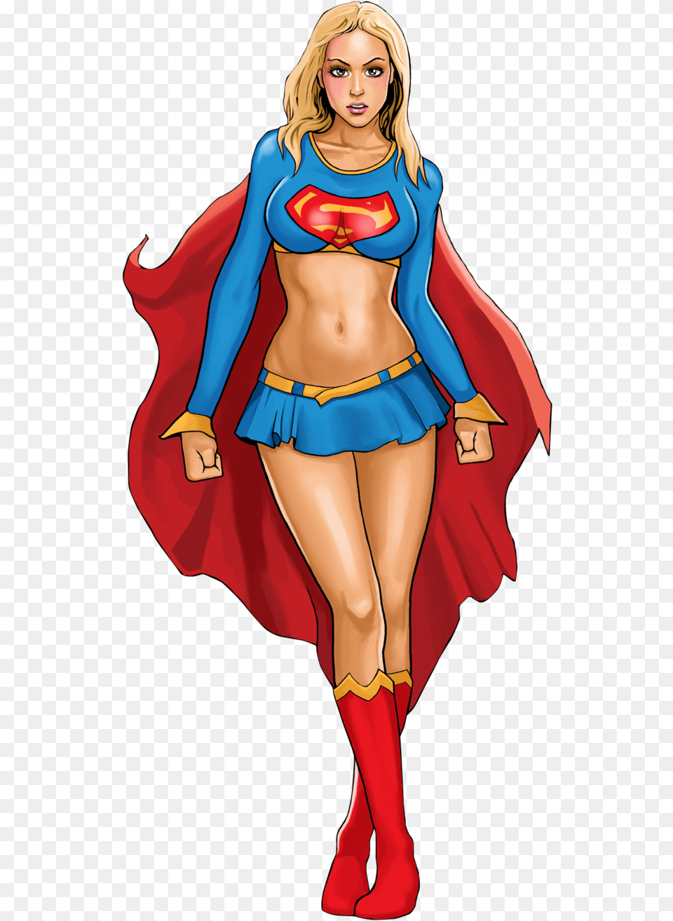 Considering A Supergirl Logo Flying Adult Supergirl Comic, Publication, Person, Female, Woman Png Image