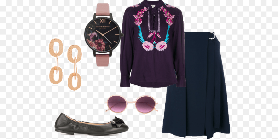 Constance Hatchaway39s Stretching Portrait Disneybound Olivia Burton After Dark Floral Matte Black Dial Rose, Long Sleeve, Blouse, Clothing, Footwear Free Png Download