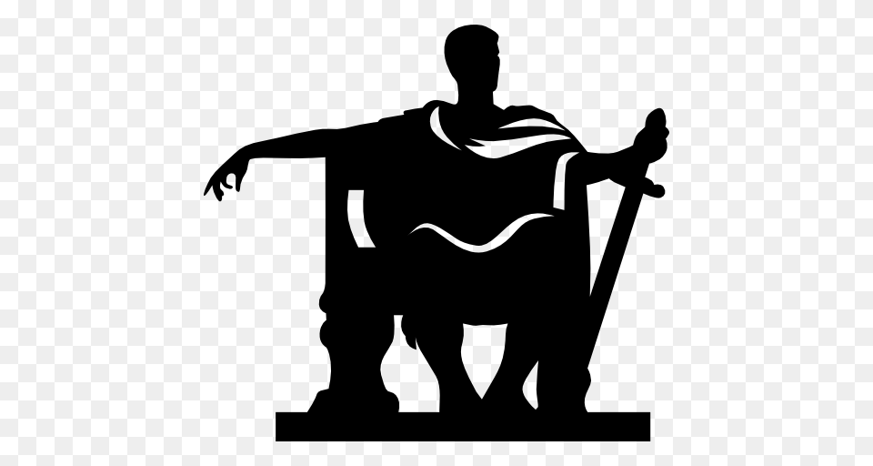 Constantine Statue, Silhouette, Stencil, Adult, Male Free Png Download