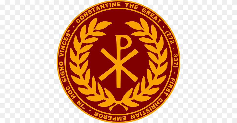 Constantine The Great With Laurea Maroon Gold Seal Shirt, Emblem, Symbol, Logo Png