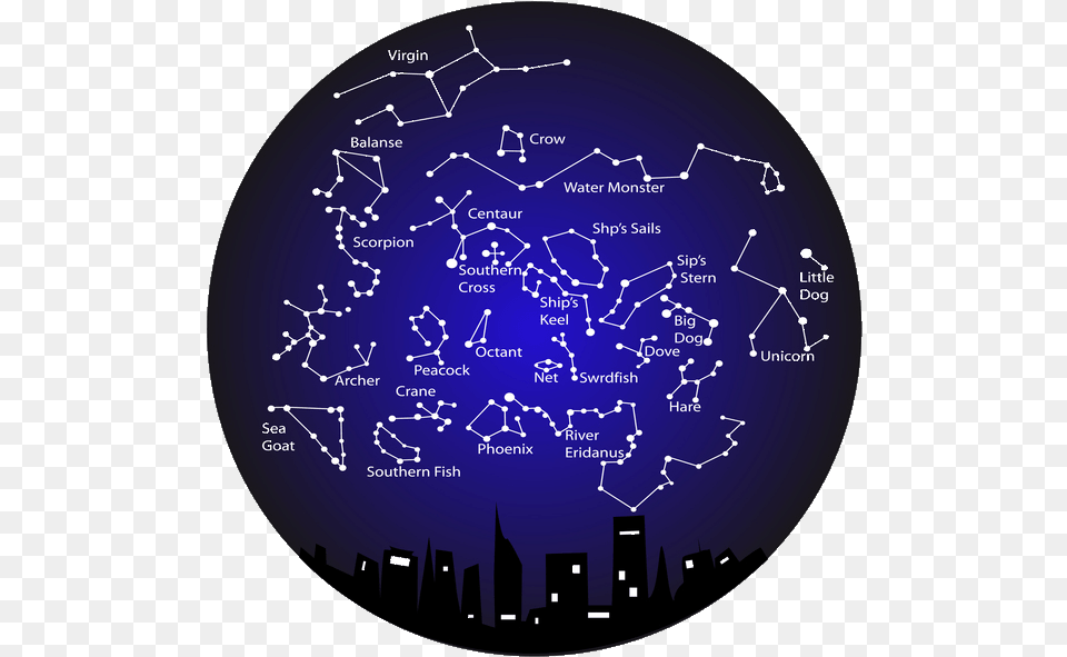 Constellations In The Southern Hemisphere North And South Constellations, Nature, Night, Outdoors, Disk Png